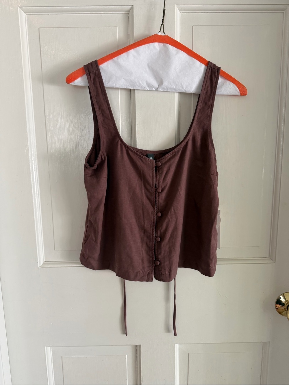 Vuori Trestles Twill Button Front Top XS Sable NWT